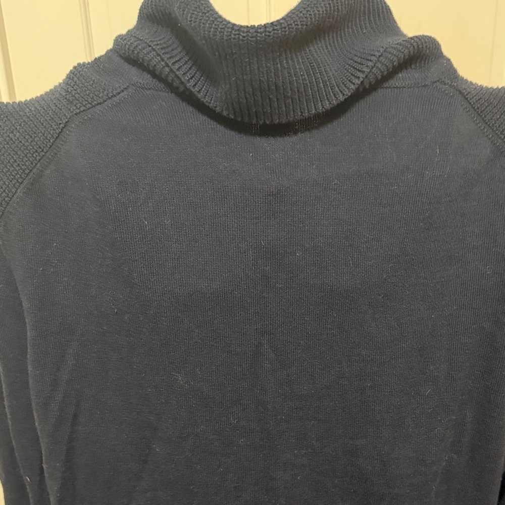 ⛄️⛄️⛄️BOGOHO ⛄️⛄️⛄️Michael Kors Dark Blue Shawl Collar Sweater-XL - Picture 8 of 9